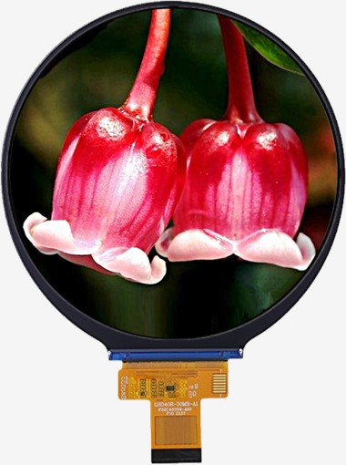 3,4 hüvelykes kis, kerek érintőképernyős IPS LCD képernyő 87,6 * 87,6 mm, 350 nit fényerő
